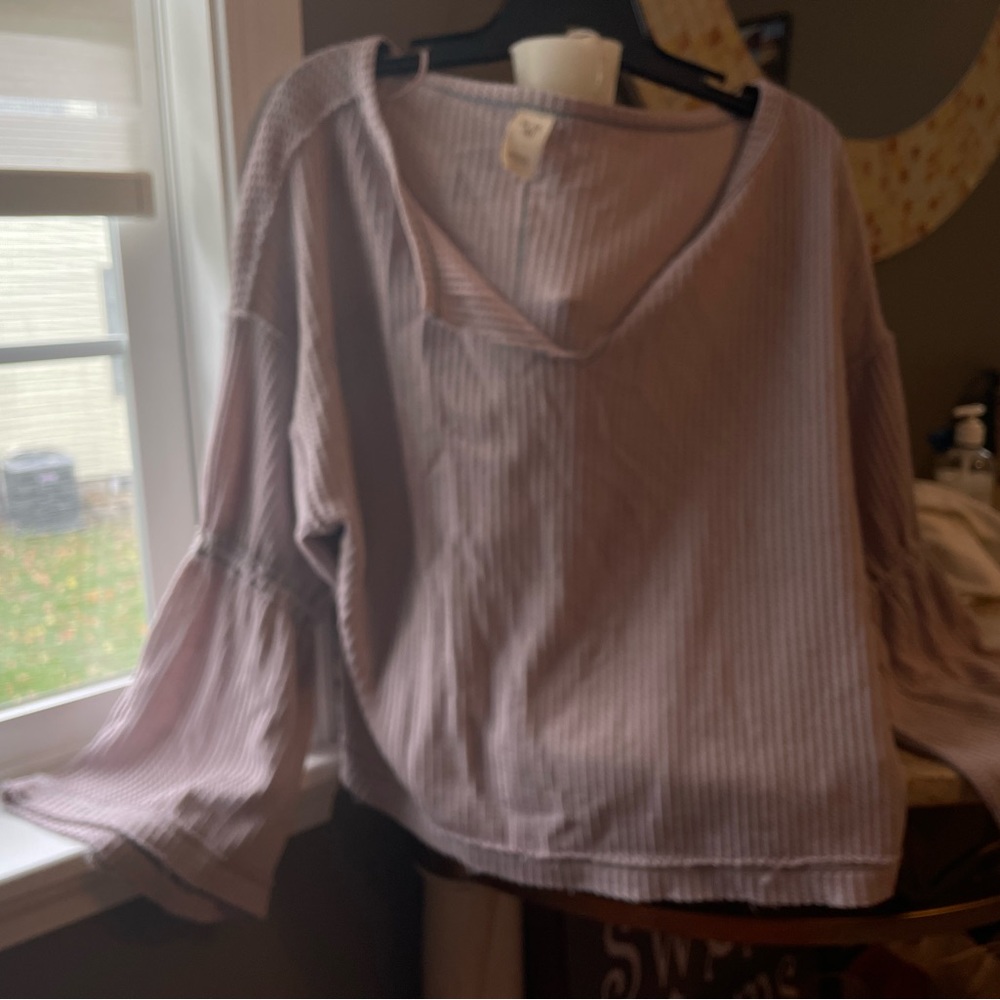 We the Free People lilac waffle sweater